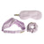 Mulberry Silk Knotted Silk Headband (Lavender) + Matching Ruffled Silk Scrunchie + Eye Mask Of Same Colour (Pack Of 3)