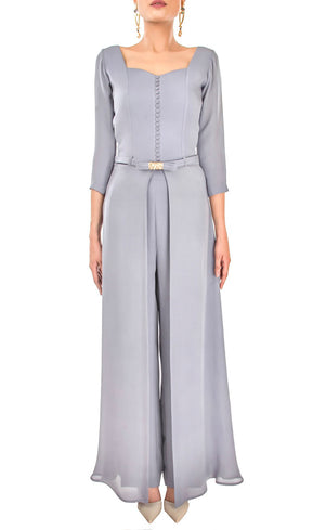 Long maxi dress with front slit detail