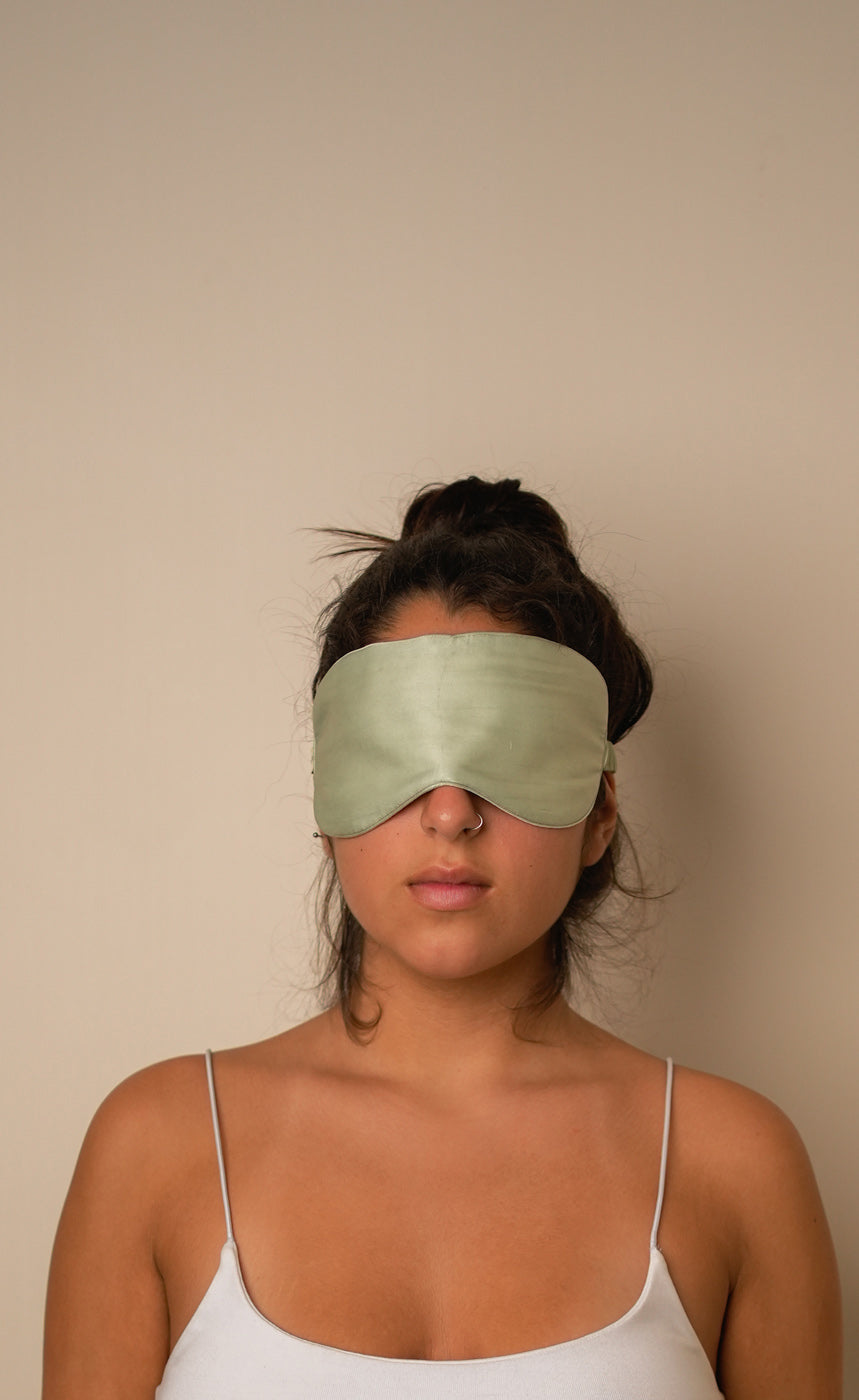 Mulberry Silk Sleeping Eye Mask - Aqua-Green