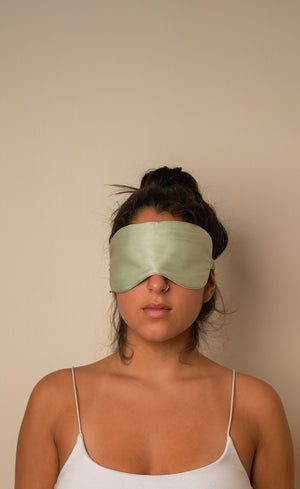 Mulberry Silk Sleeping Eye Mask - Aqua-Green