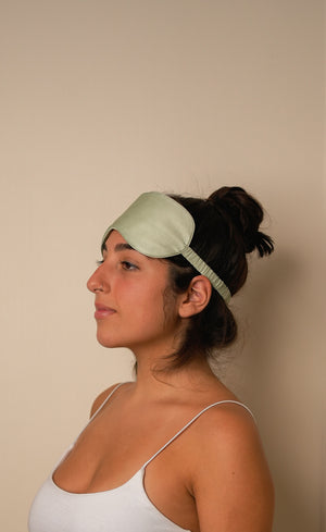 Mulberry Silk Sleeping Eye Mask - Aqua-Green
