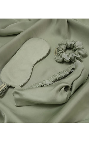 Mulberry Silk Sleeping Eye Mask - Aqua-Green