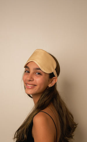 Mulberry Silk Sleeping Eye Mask - Creamy-Beige