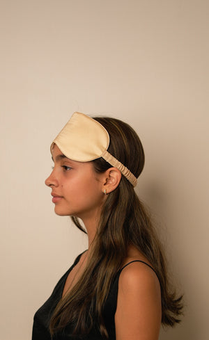Mulberry Silk Sleeping Eye Mask - Creamy-Beige