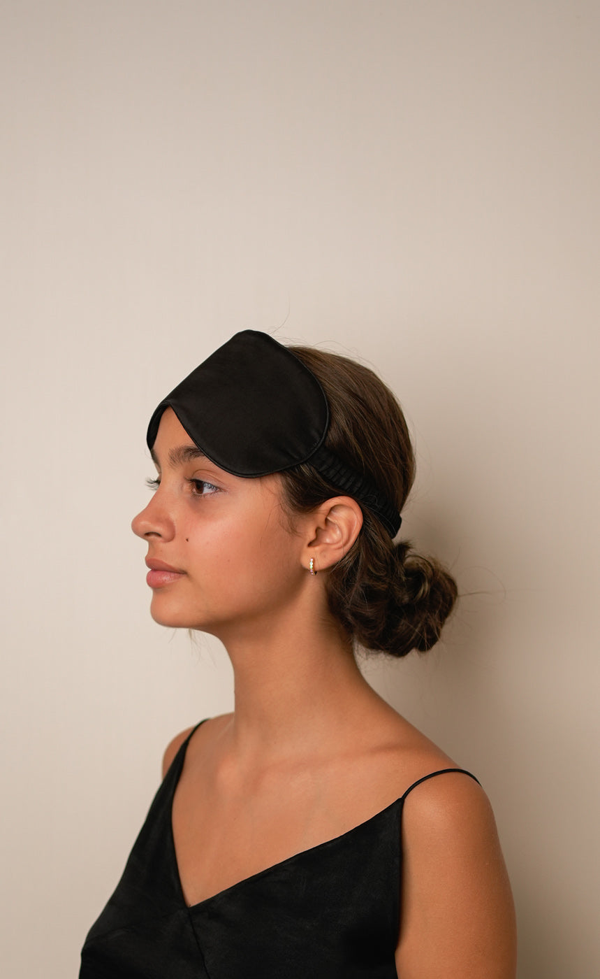 Mulberry Silk Sleeping Eye Mask - Black