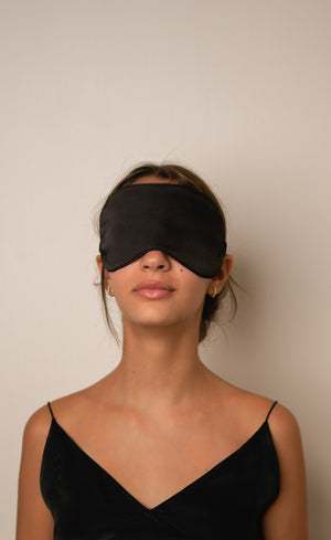 Mulberry Silk Sleeping Eye Mask - Black