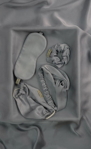 Mulberry Silk Sleeping Eye Mask - Steel-Grey
