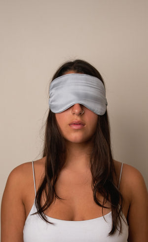 Mulberry Silk Sleeping Eye Mask - Steel-Grey