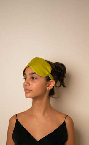 Mulberry Silk Sleeping Eye Mask - Lime Green