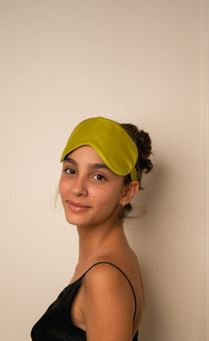 Mulberry Silk Sleeping Eye Mask - Lime Green