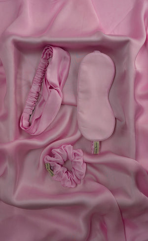 Mulberry Silk Sleeping Eye Mask - Candy-Pink
