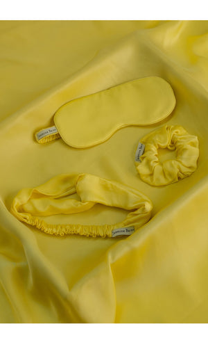 Mulberry Silk Sleeping Eye Mask - Lemon-Yellow
