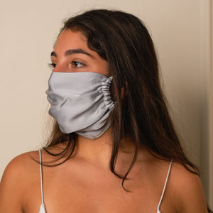 Mulberry Silk Adjustable Face Mask - Steel-Grey
