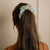 Mulberry Silk Ruffled Hair Scrunchies (Pack Of 3) - Elegant Mix Of Marble-Blue, Ivory & Midnight-Blue