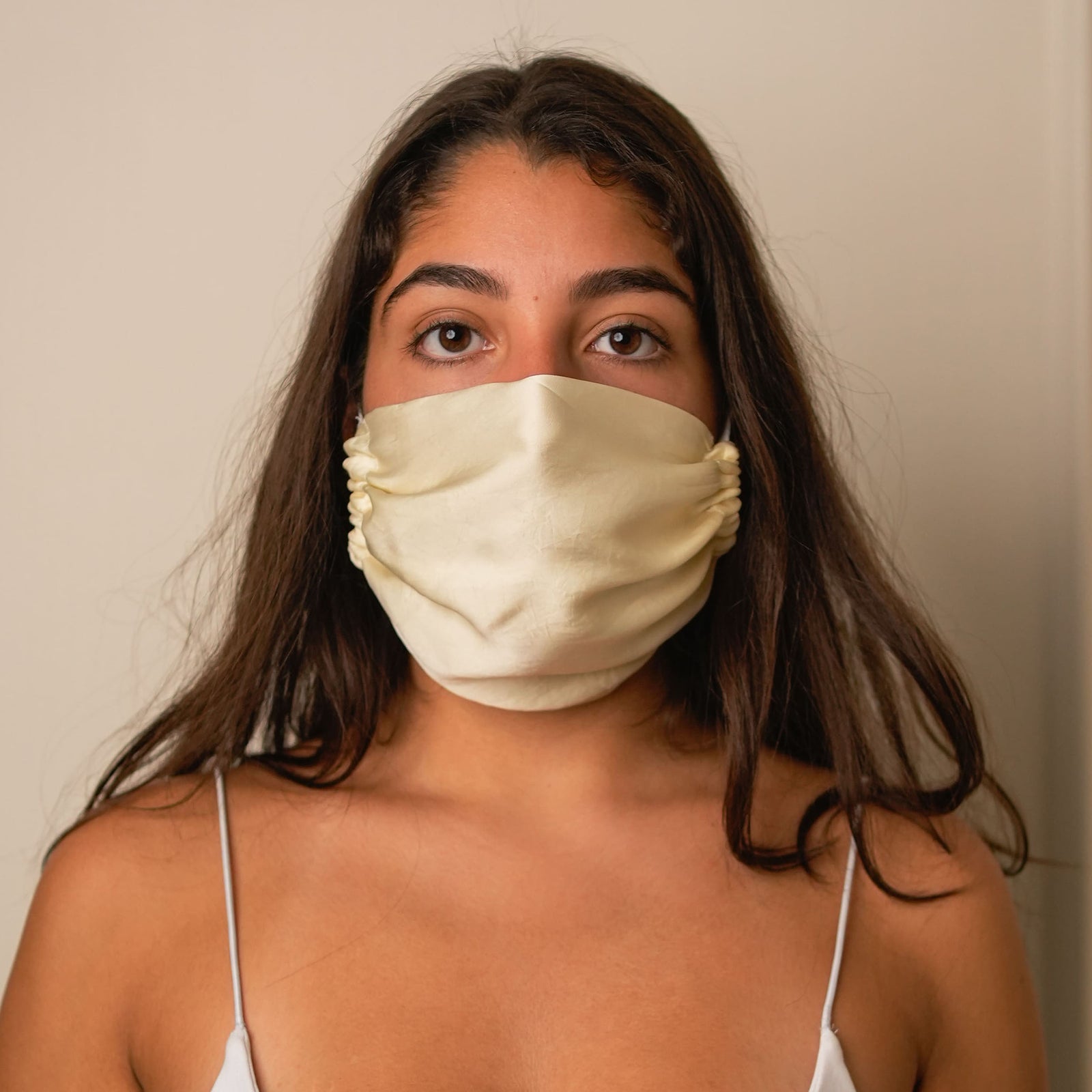 Mulberry Silk Adjustable Face Mask - Ivory