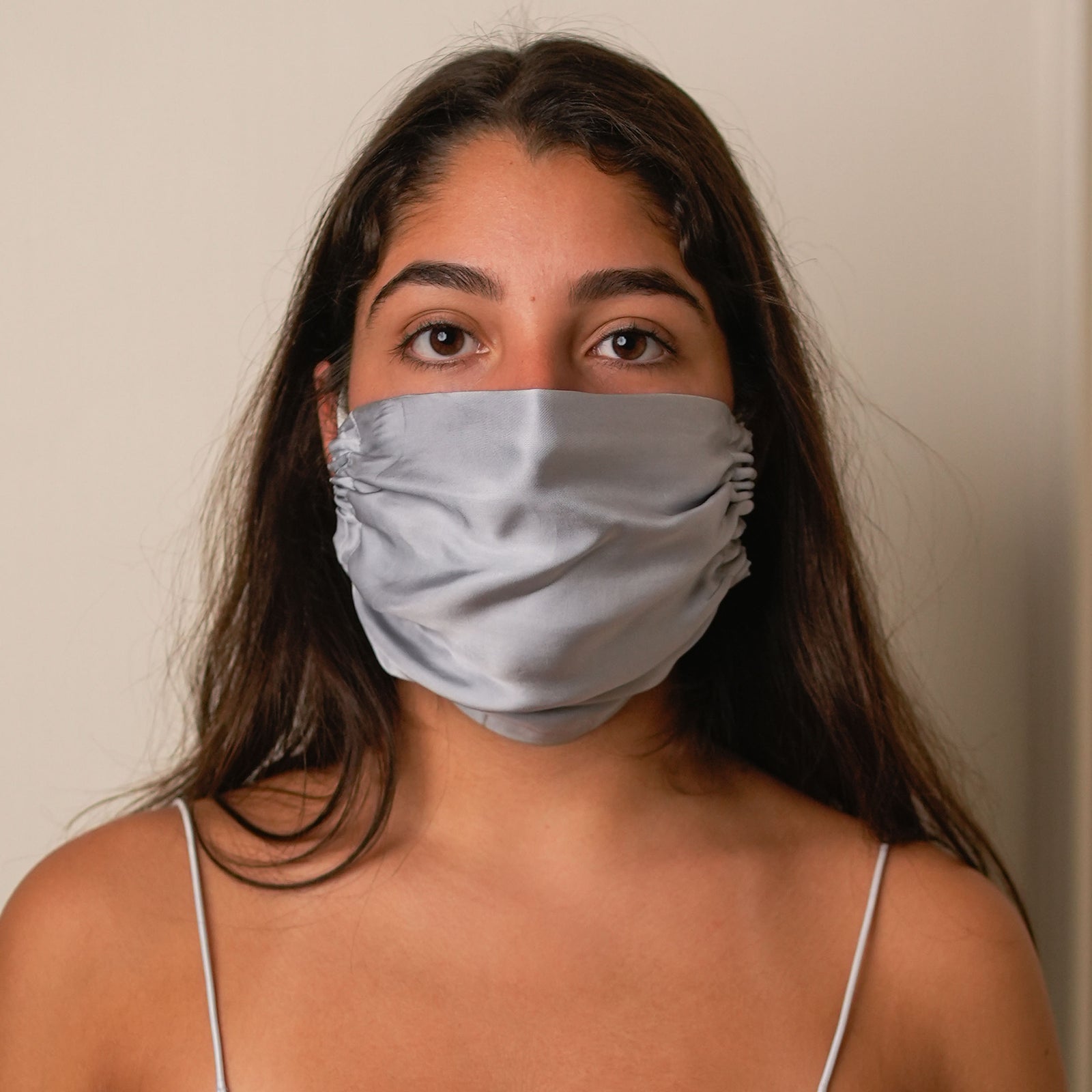 Mulberry Silk Adjustable Face Mask - Steel-Grey