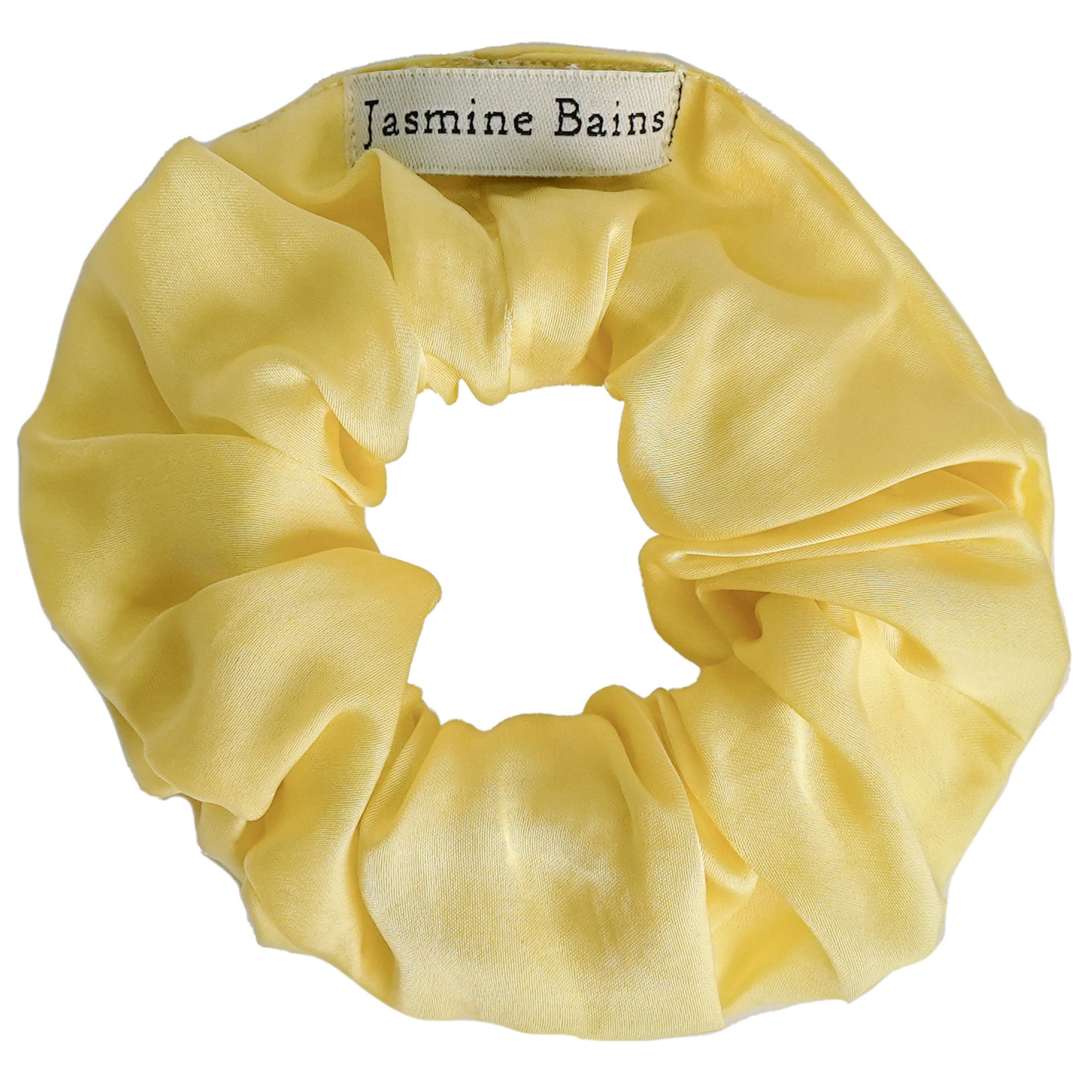 Mulberry Silk Ruffled Hair Scrunchie - Lemon-Yellow