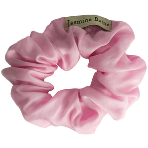 Mulberry Silk Ruffled Hair Scrunchie - Candy-Pink