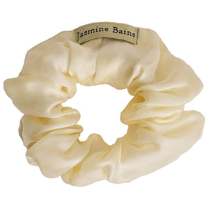 Mulberry Silk Adjustable Face Mask (Ivory)+ Coordinating Ruffled Silk Scrunchie (Set of 2)