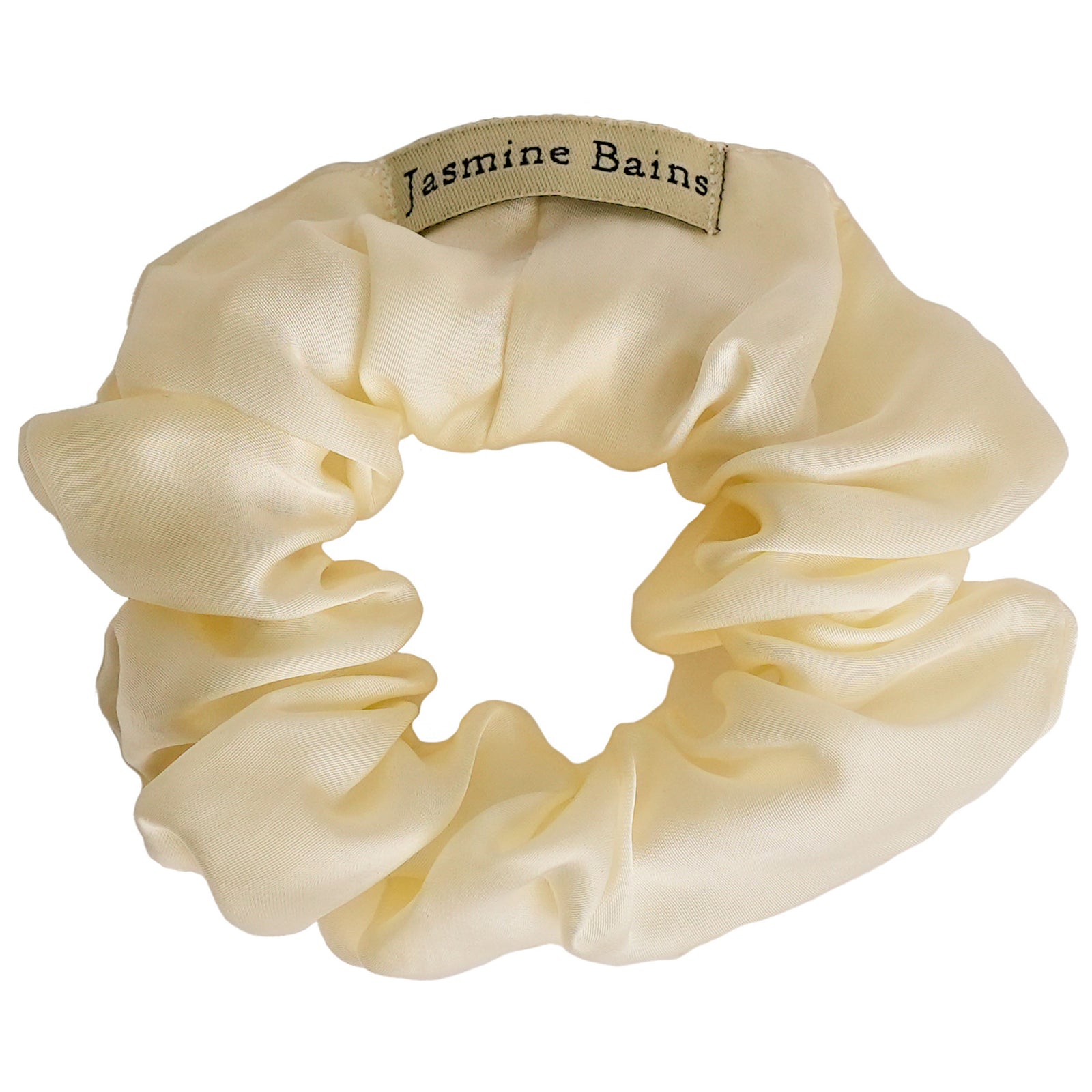 Mulberry Silk Ruffled Hair Scrunchie - Ivory