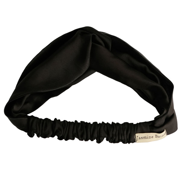 Mulberry Silk Knotted Headband - Black