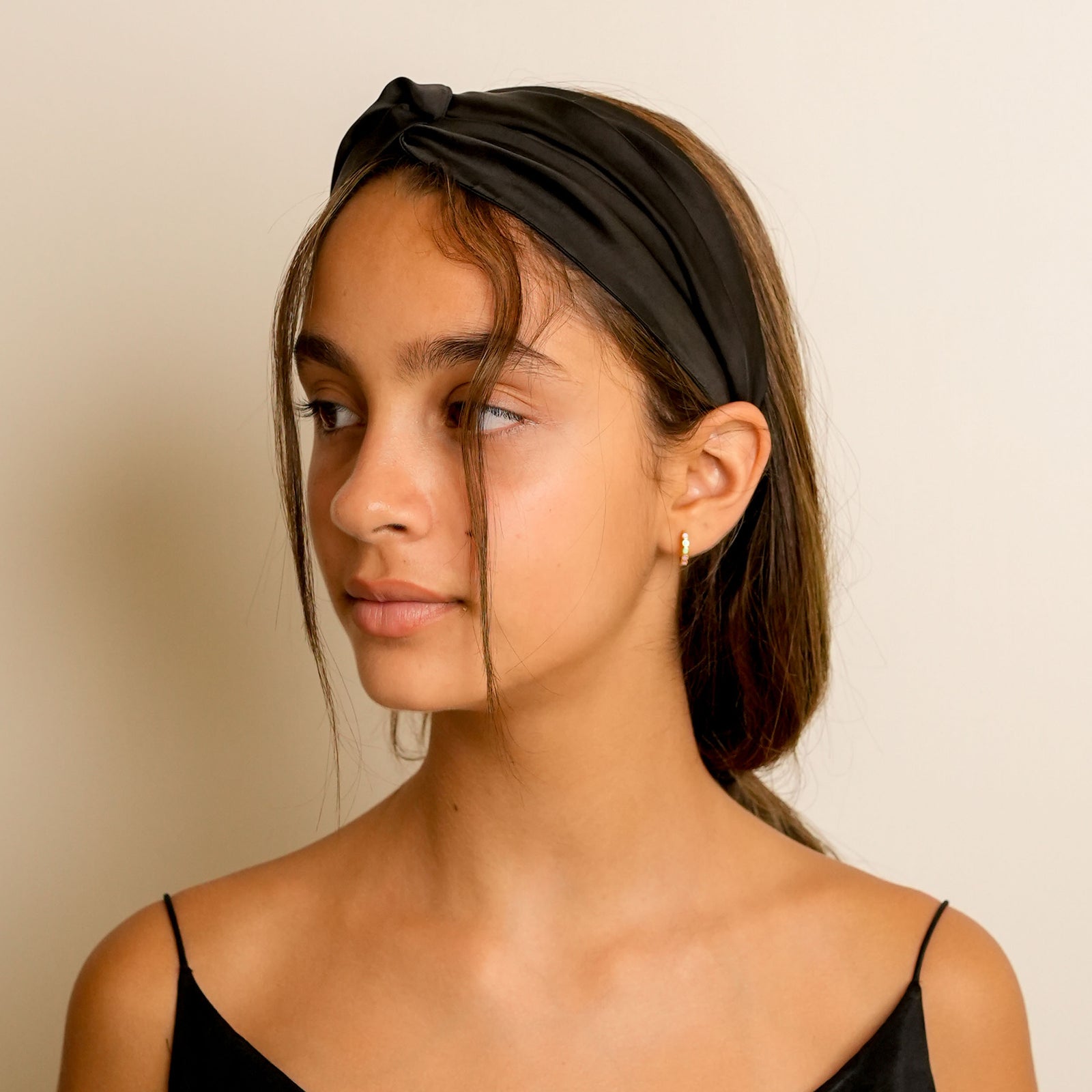 Mulberry Silk Knotted Headband - Black