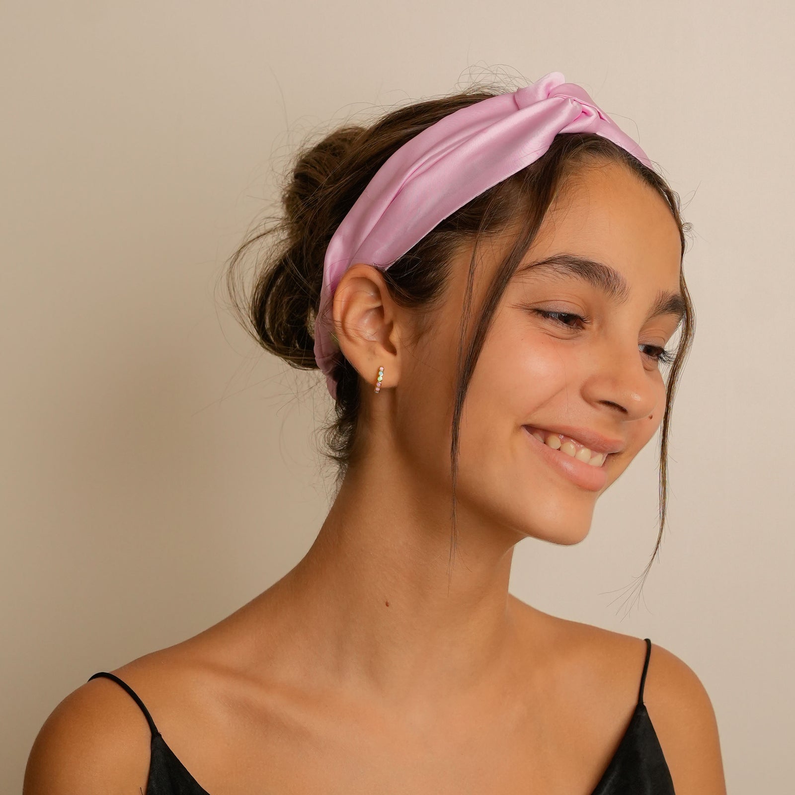 Mulberry Silk Knotted Headband - Candy-Pink