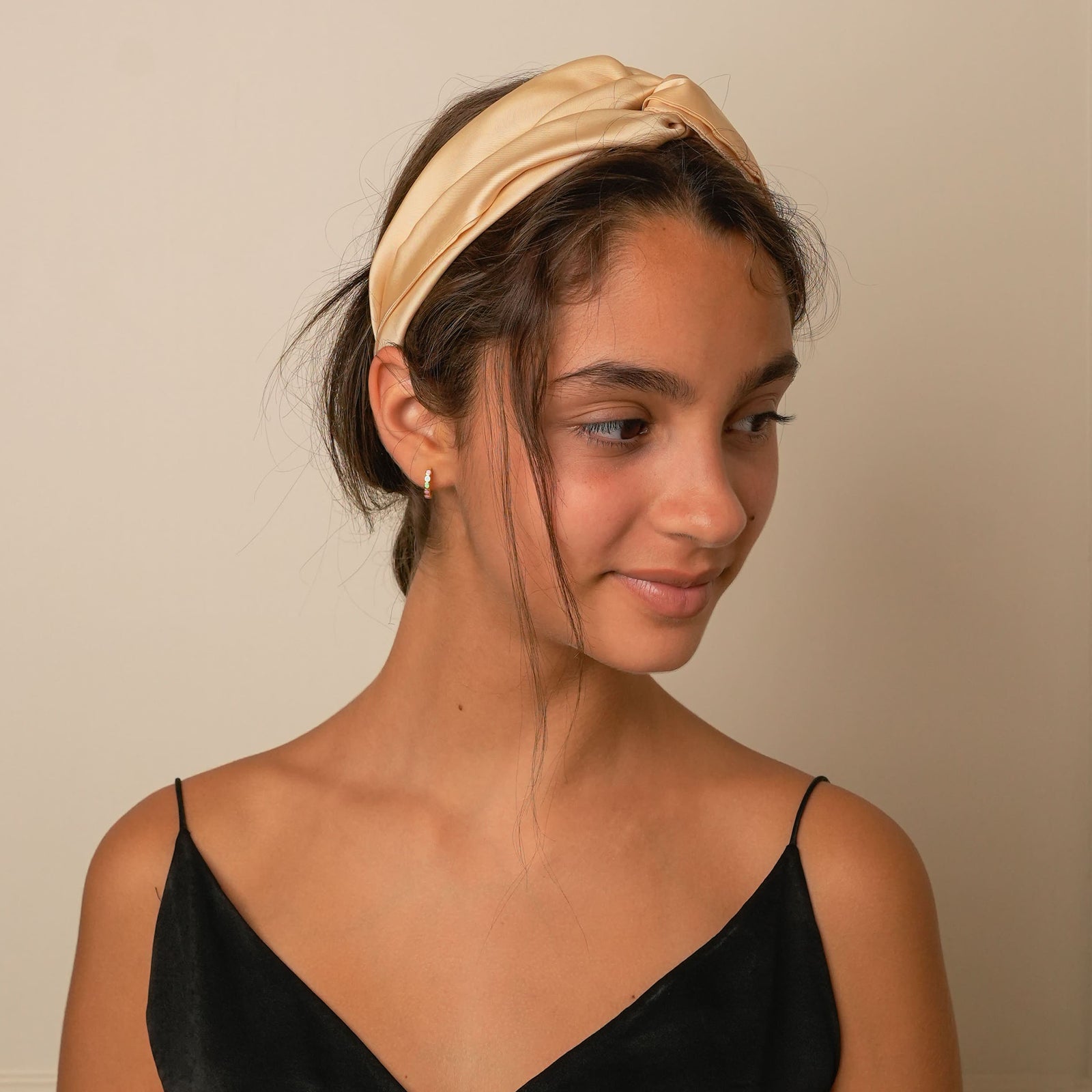 Mulberry Silk Knotted Headband - Creamy-Beige