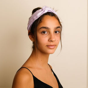 Mulberry Silk Knotted Headband - Lavender