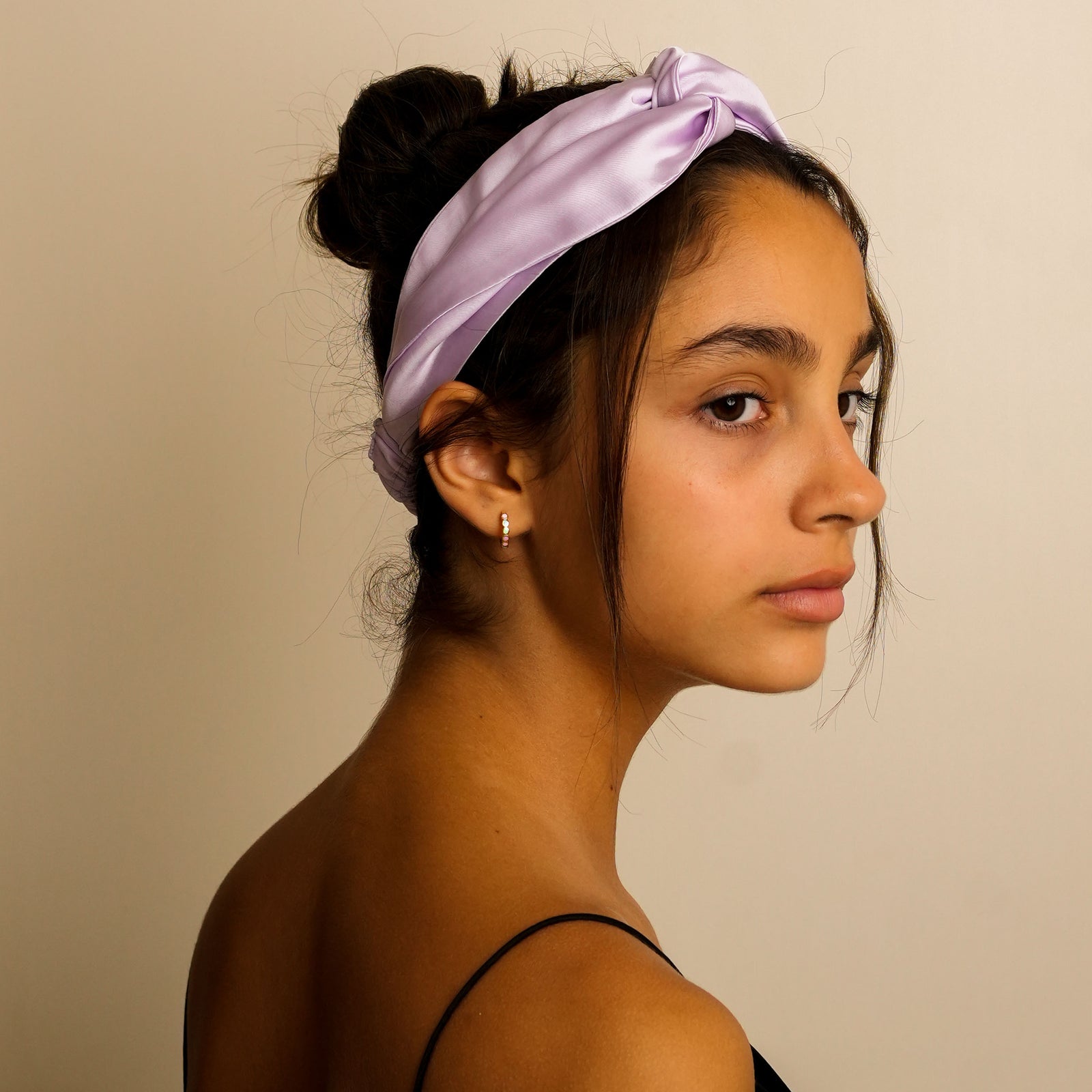 Mulberry Silk Knotted Headband - Lavender