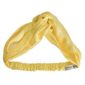Mulberry Silk Knotted Headband - Lemon-Yellow