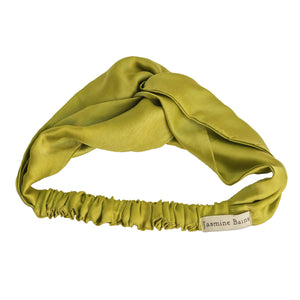 Mulberry Silk Knotted Headband - Lime-Green