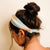 Mulberry Silk Knotted Silk Headband (Marble-Blue) + Matching Ruffled Silk Scrunchie + Eye Mask Of Same Colour (Pack Of 3)