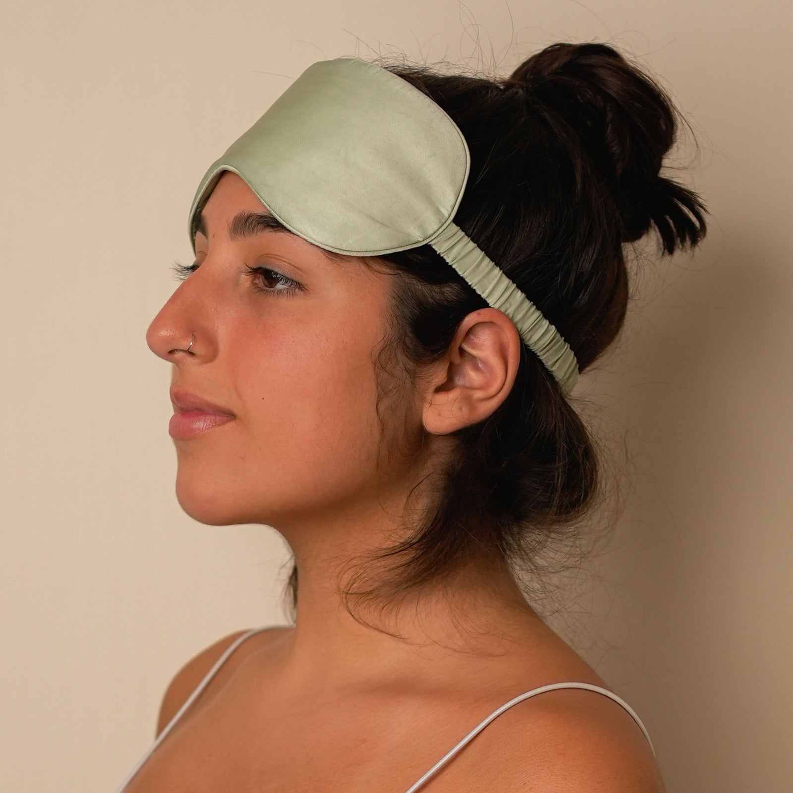 Mulberry Silk Sleeping Eye Mask - Aqua-Green