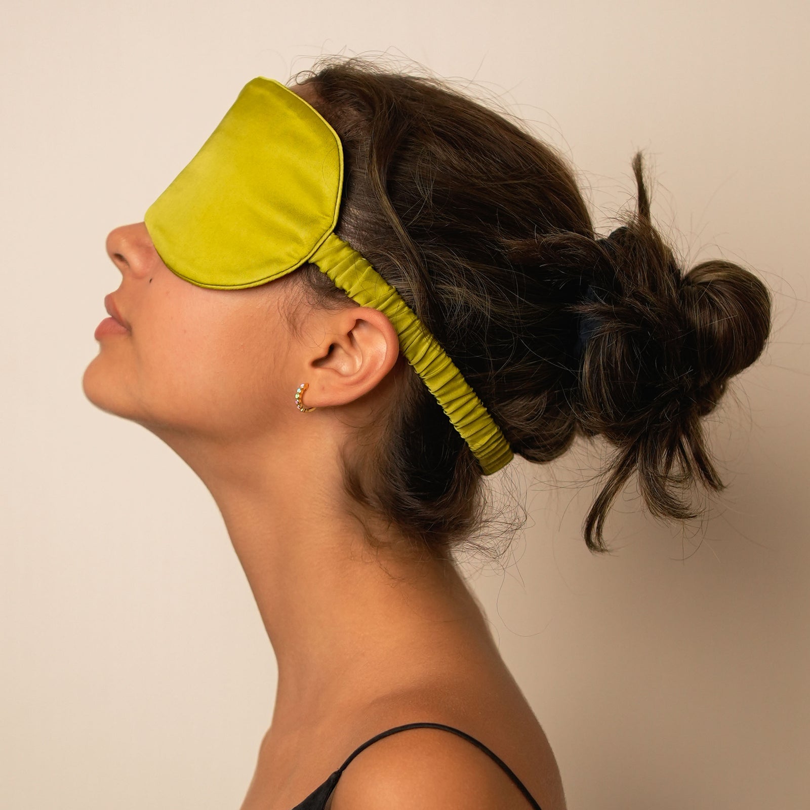 Mulberry Silk Sleeping Eye Mask - Lime Green