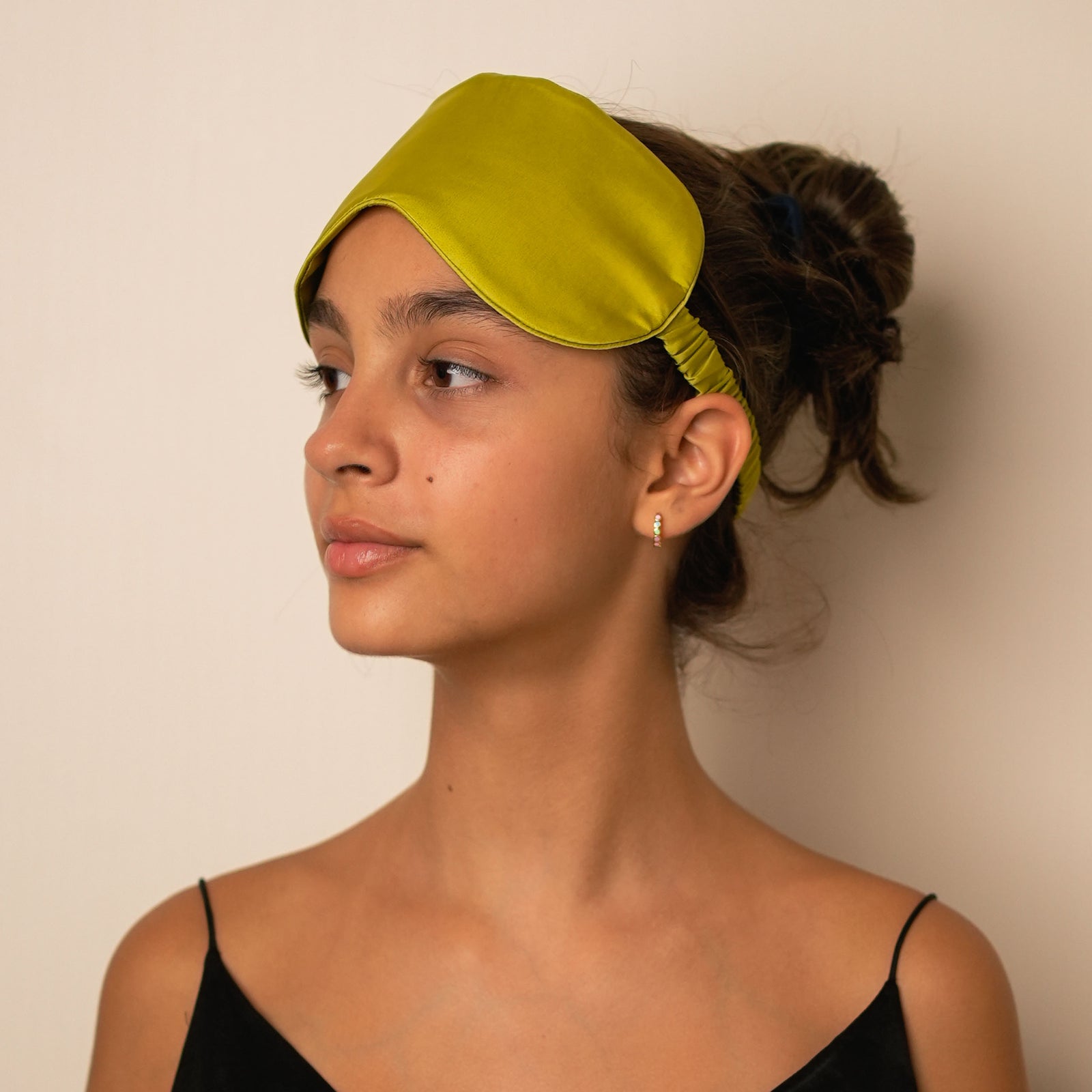 Mulberry Silk Sleeping Eye Mask - Lime Green
