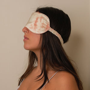 Mulberry Silk Sleeping Eye Mask - Marble-Rust