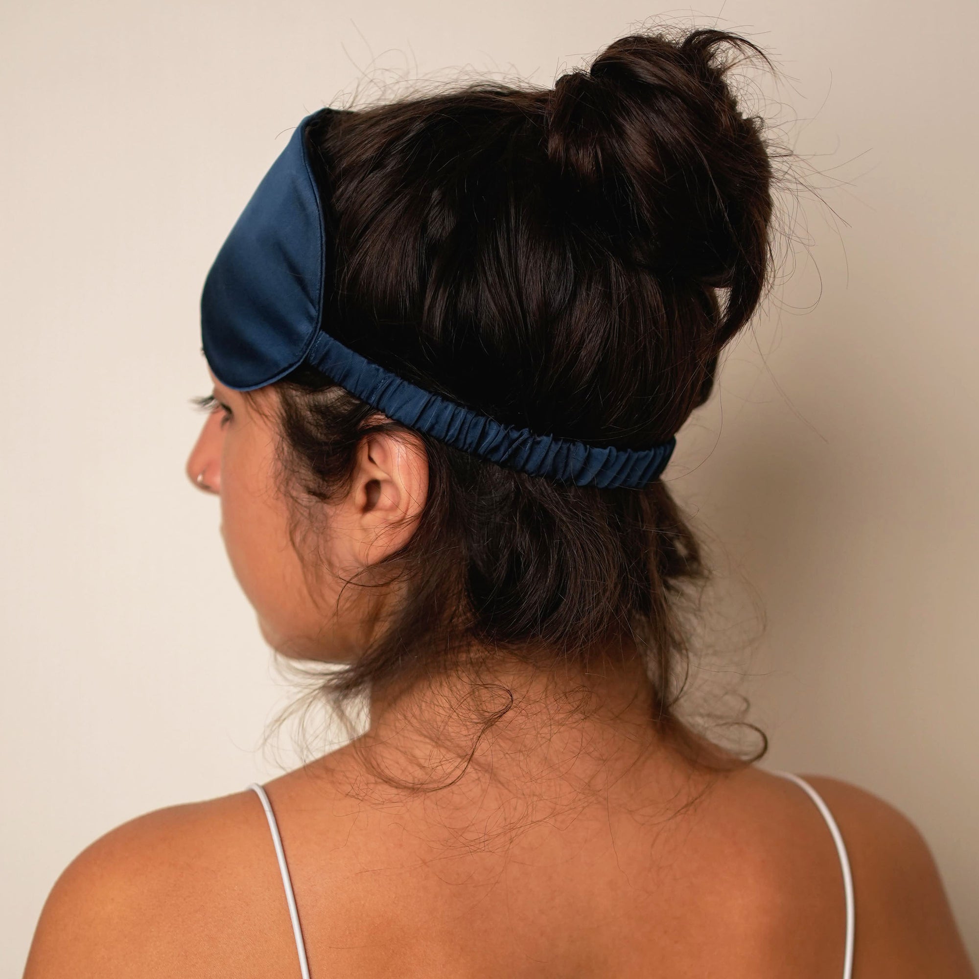 Mulberry silk sleep mask in Midnight-Blue